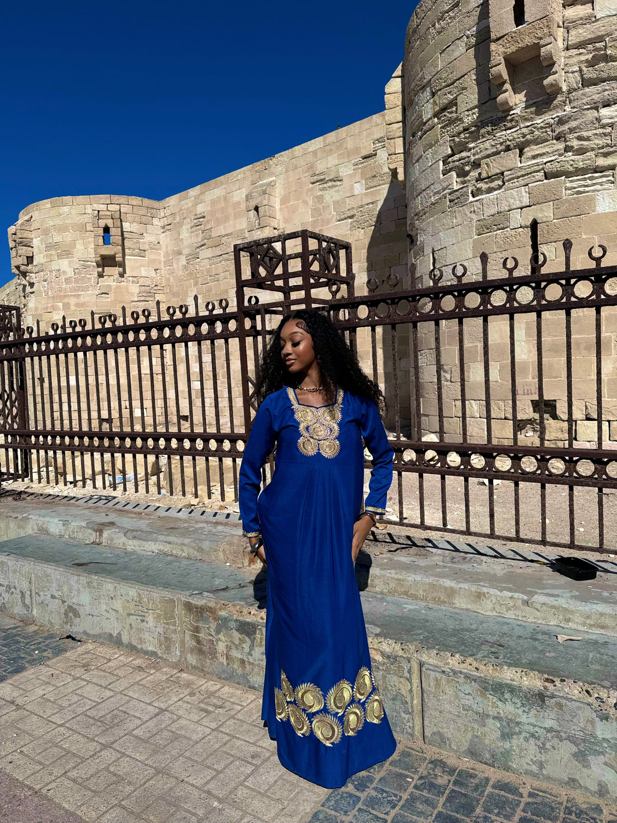 EGYPT Blue Dress