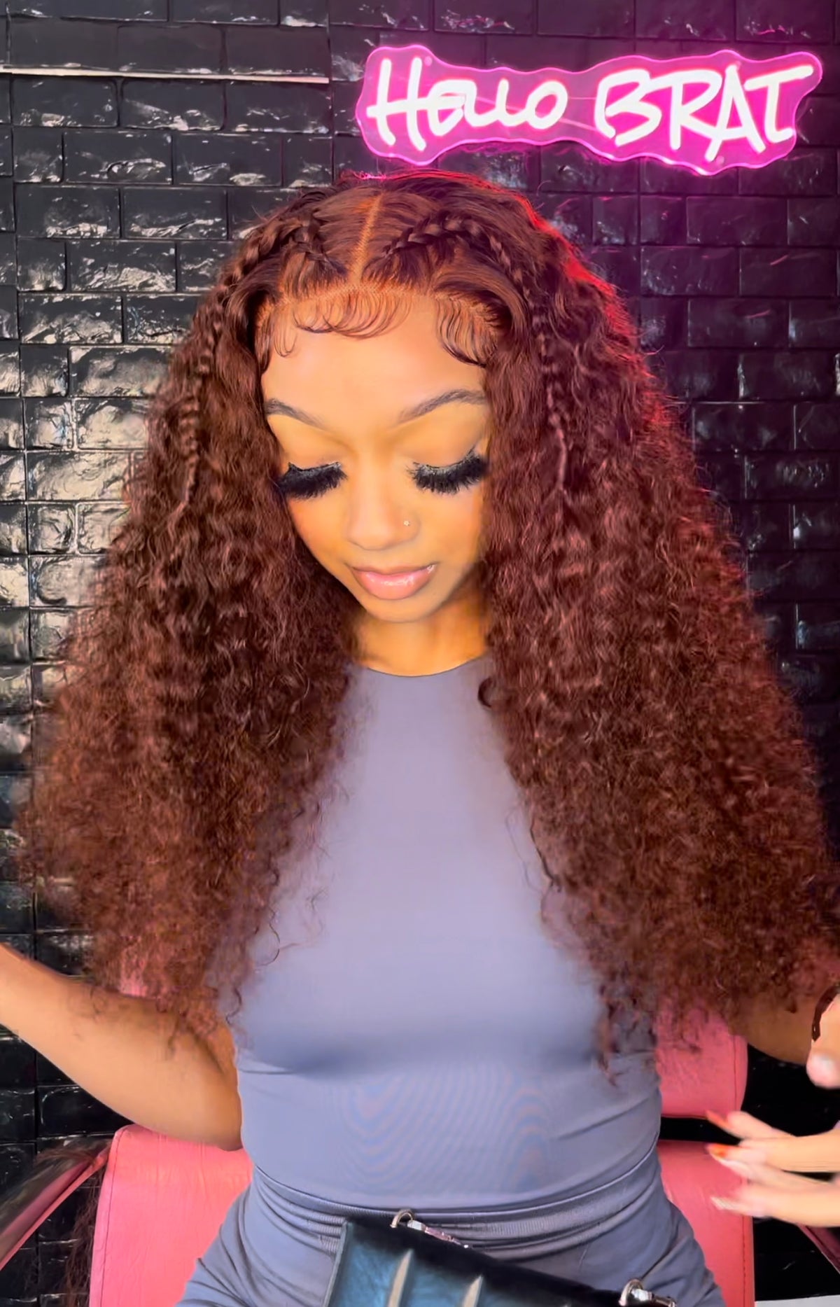 24' Burgundy Deep Wave Wig