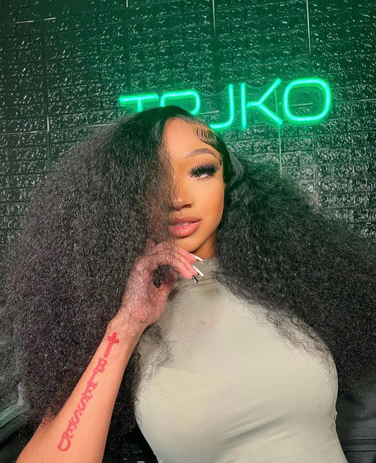 24' HD Lace Black Deepwave Wig