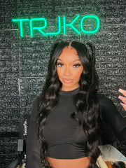 28' HD Lace Black Bodywave Wig