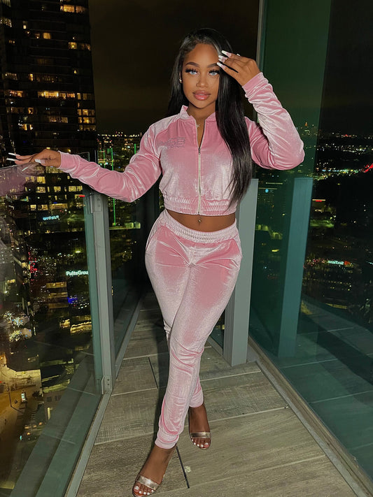 Pink Velour Set